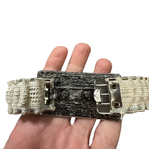 Vintage Silver Stretch Belt Renaissance Metallic Waist Cinch sz S/M - Picture 5 of 5